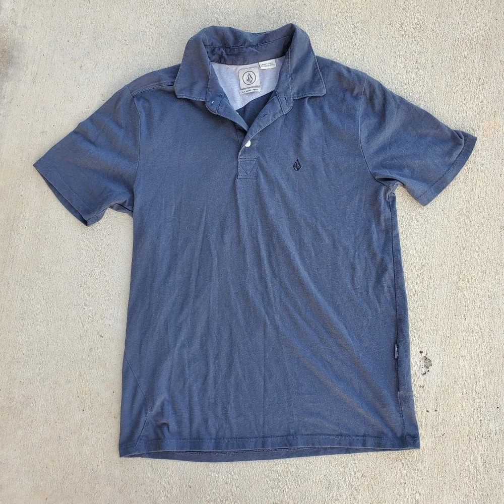 Volcom Men's Polo Shirt Charcoal Gray Short Sleeve Classic Size Small